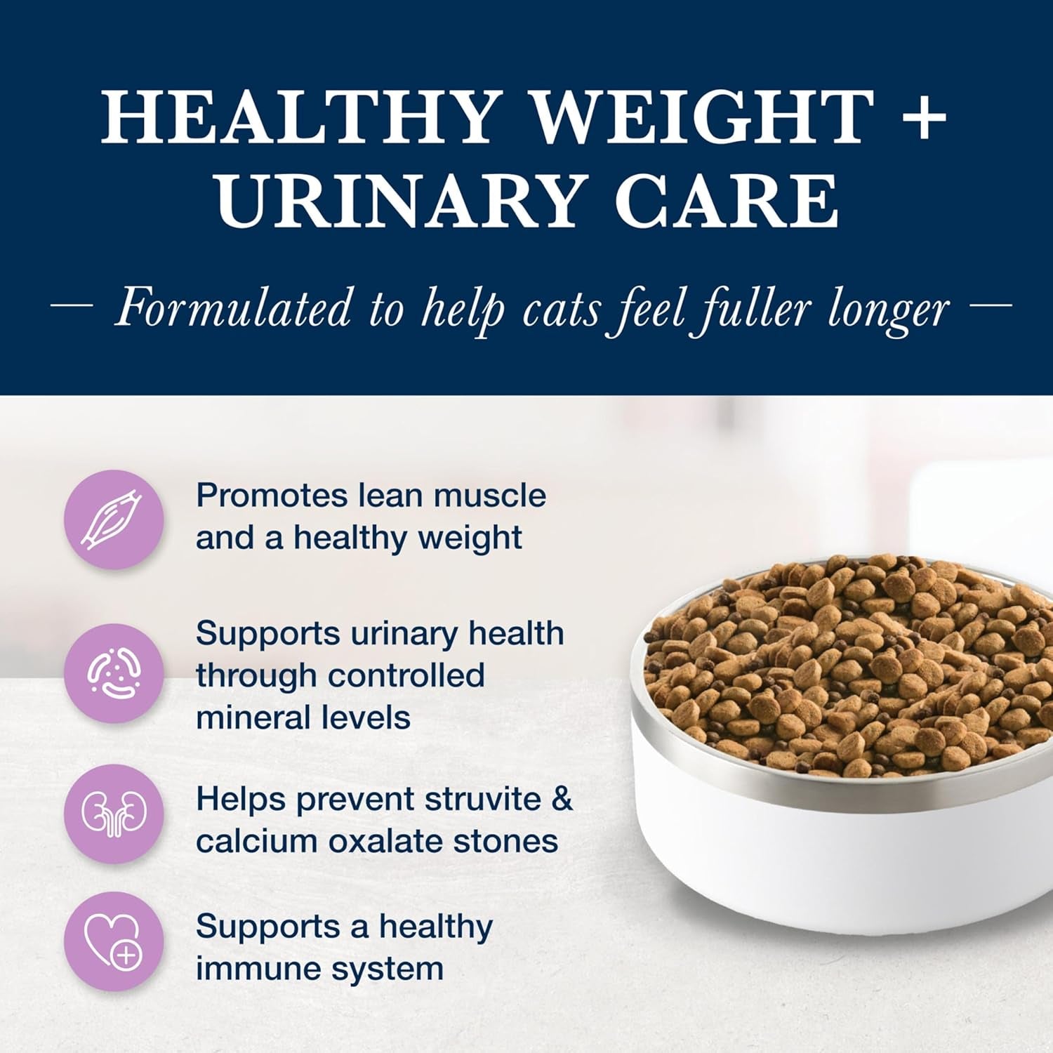 Natural Veterinary Diet W+U Weight Management + Urinary Care Dry Cat Food, Veterinarian Prescription Required, Chicken, 6.5-Lb Bag