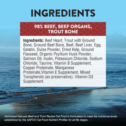 Freeze-Dried Beef & Trout Cat & Kitten Food, Bite-Sized Nibbles, Healthy, Limited, Human-Grade Ingredients, All-Natural, High-Protein Raw Diet, Complete & Balanced, Grain-Free 11 Oz