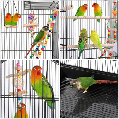 Bird Cage 64'' Medium Small Parrot Parakeet Bird Cages with Detachable Rolling Stand for Parrot Lovebirds Finches Parakeets Budgie Parrotlet Conures, Pet Flight Birdcage
