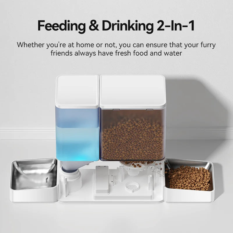 8.5L Automatic Pet Feeder Water Fountain WIFI APP Remote Control Smart Dog 5L Food Dispenser 3.5L Gravity Water Drinker ﻿